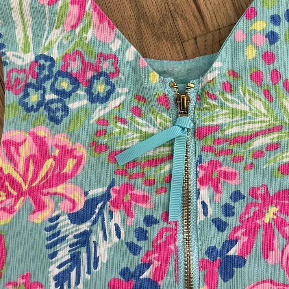 Lilly Pulitzer Inspired Shift Dress by Tommy Bahamas Sz 3/4 Floral Pink Blue